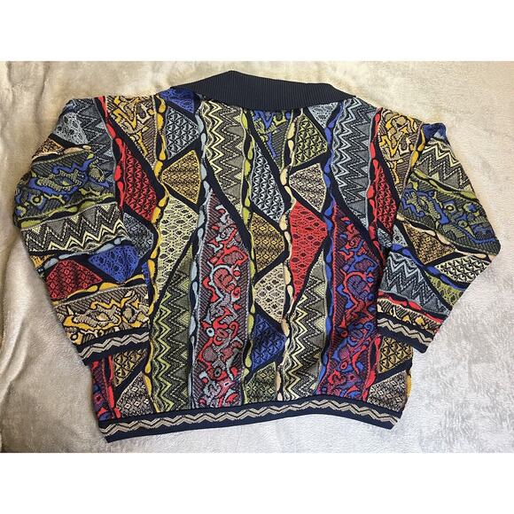 Coogi Australia Collared Sweater Size Large Multicolor 3D Knit Pullover 74095 - Picture 7 of 16